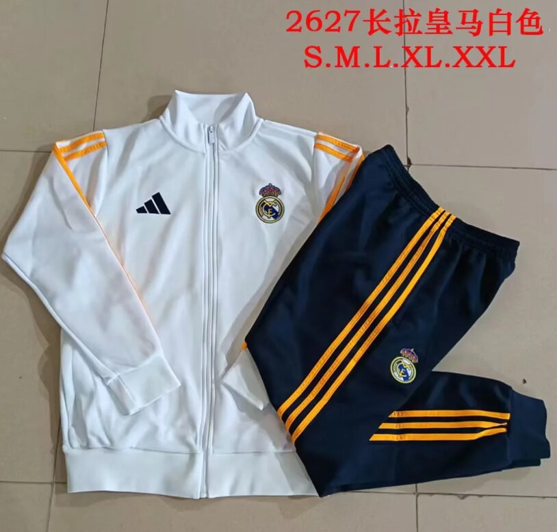AAA Quality Real Madrid 26/27 Tracksuit - White/Yellow